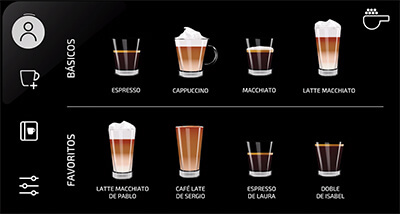 Tipos de cafés disponibles